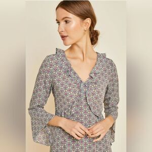 Hayden V-Neck Tiered Ruffle Dress Size Large